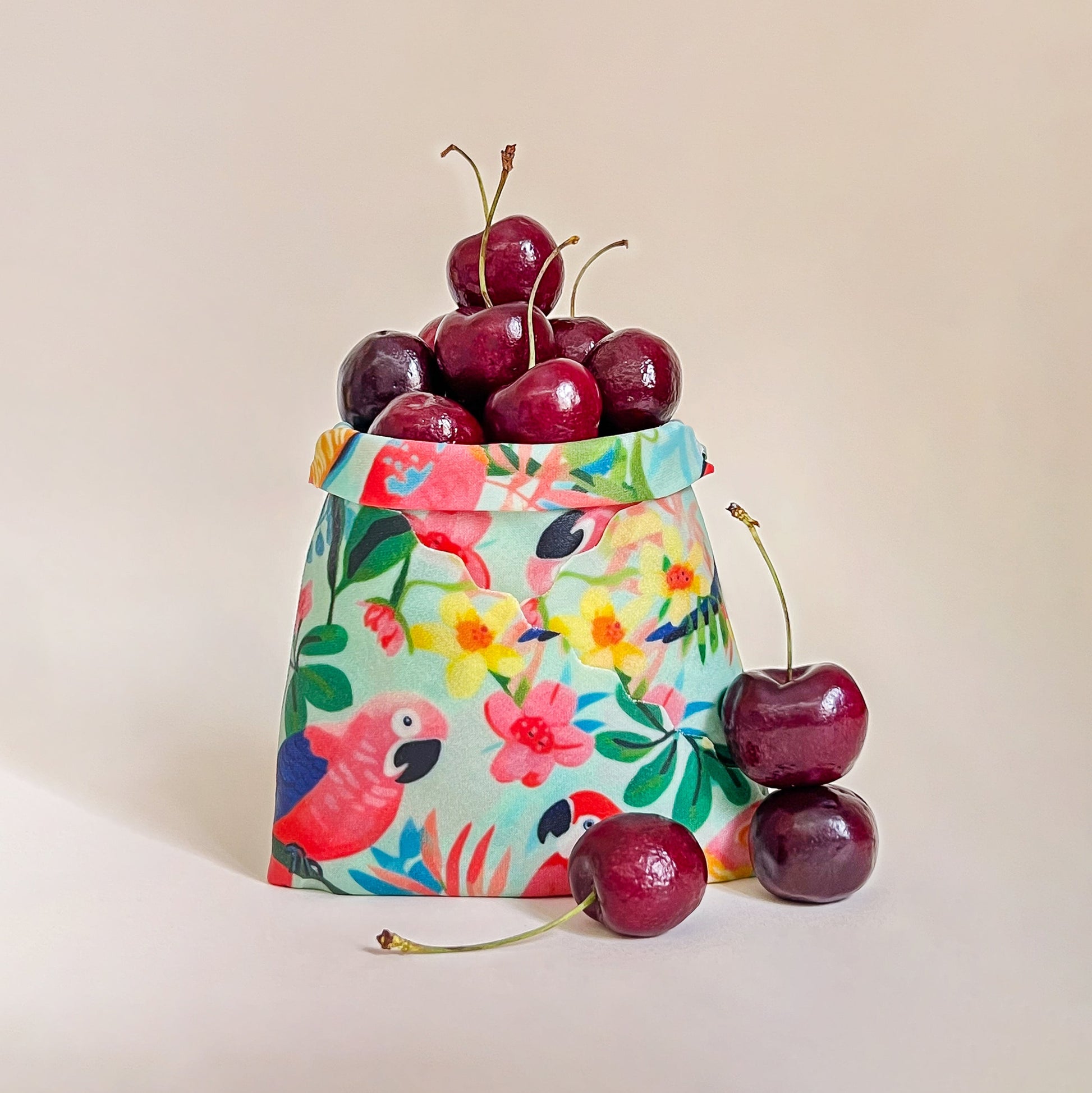 Beeswax wraos - Cherries, Parrots