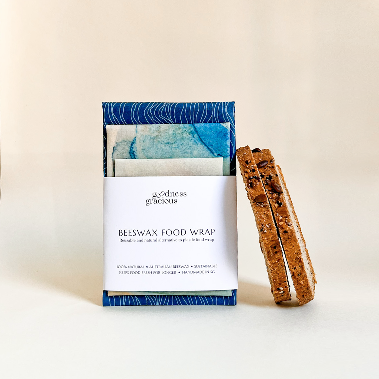 Seaside Glimmer - Pack of 3 beeswax wraps