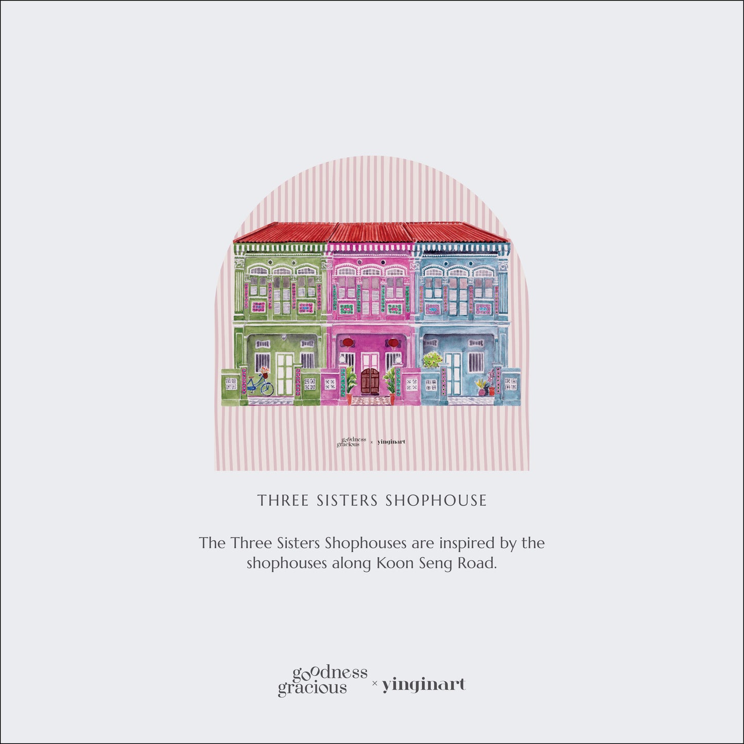 Singapore Shophouses Beeswax Wrap