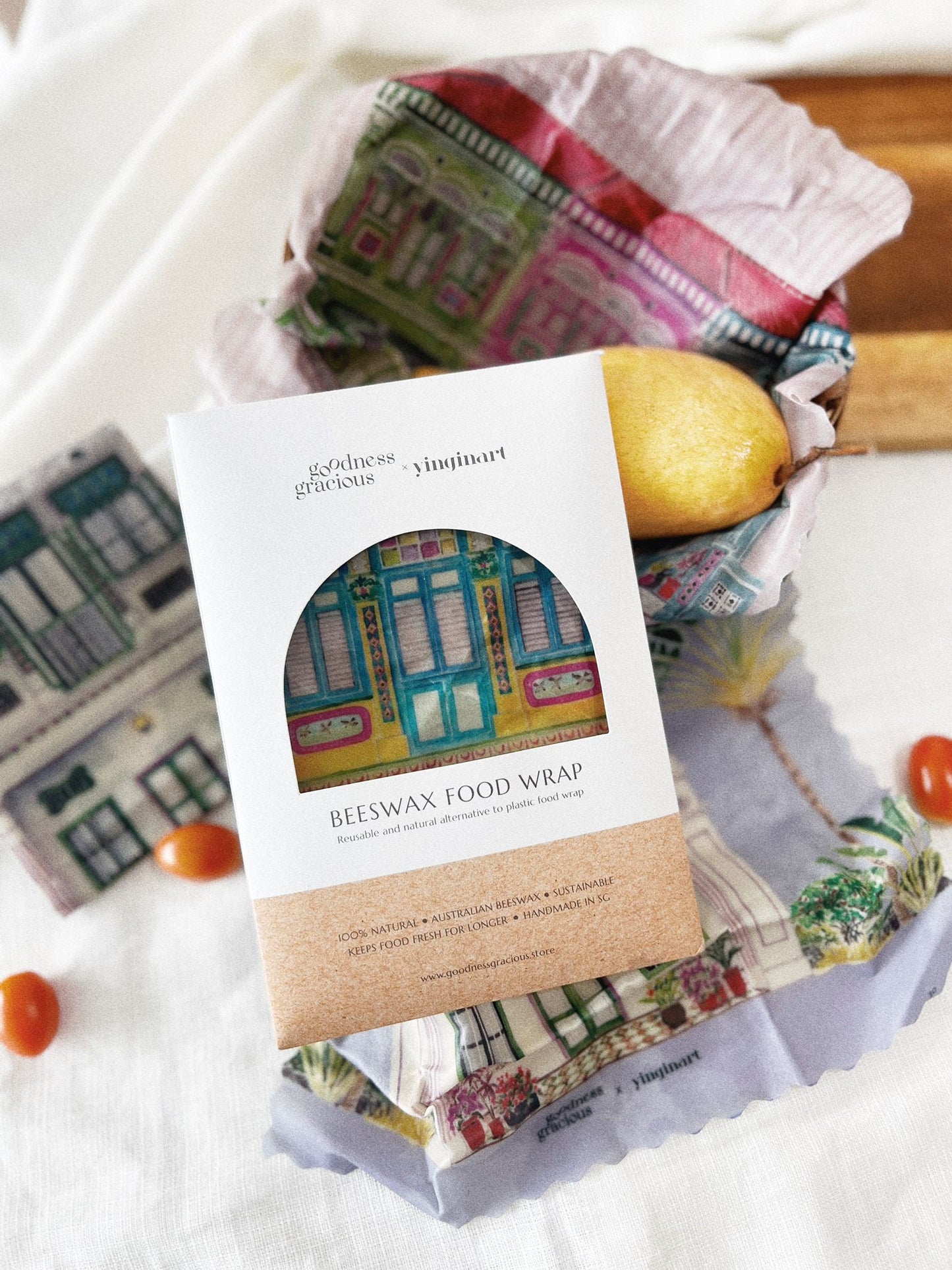 Singapore Shophouses Beeswax Wrap